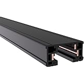 VEOLUX Lighting, H Track 4 feet 4FT Single Circuit,120V with 2 Endcaps in Black