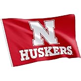 Desert Cactus University of Nebraska UN Flag - 3 x 5 Feet Cornhuskers Banner, Indoor/Outdoor Durable Fabric, 100% Polyester Design (Style A)