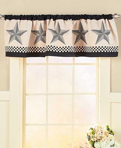 Amazon Com Unbranded Black Country Barn Star Window Valance