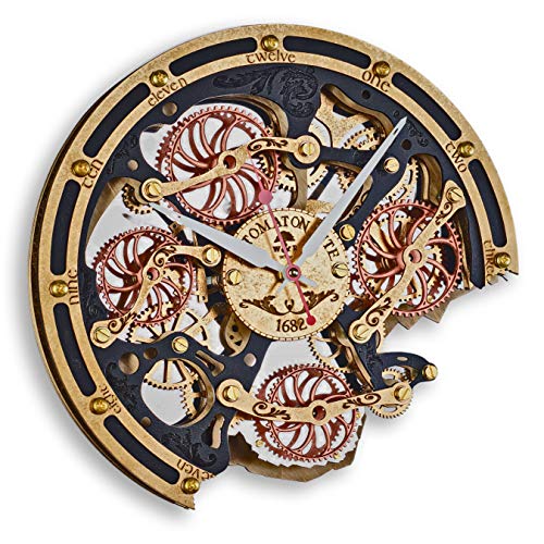 Automaton Bite 1682"Black Gold" Large Wall Clock Moving Gears