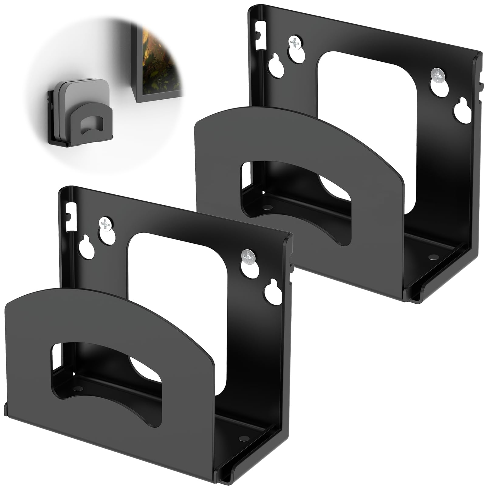 Photo 1 of 2 Pcs Cable Box Mount, Adjustable Wall Mount Holder for Small Wide Devices, Like Streaming Media Devices, DVD Players and Boxes
