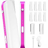 Gulove Sonic Dermaplane Razor for Women Face 10 Blades &amp; Heads (Rose Pink) | LED Facial Hair Remover with 3-Speed Control, Rechargeable Peach Fuzz Tool for Brows, Lip &amp; Chin