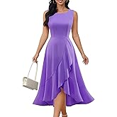 DRESSTELLS Women's Cocktail Party Formal Wedding Guest Church Modest Prom Long High Low Evening Dress
