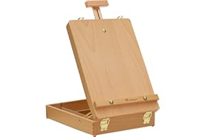MIRATUSO Tabletop Art Easel for Painting, Premium Wooden Sketchbox, Portable Desktop Painting Easel for Student Artist Beginner