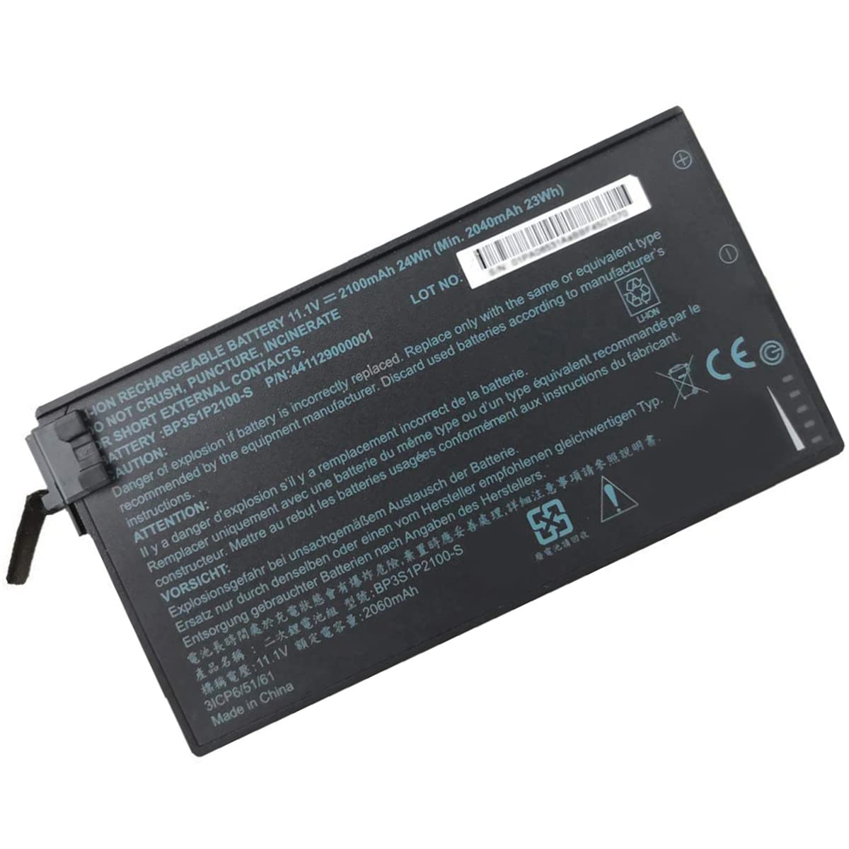 XITAIAN 11.1V 2100mAh 24Wh BP3S1P2100-S Replacement Laptop Battery for Getac V110 Tablet BP3S1P2100 441129000001 3ICP6/51/61