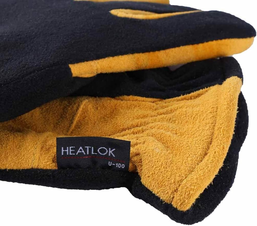 OZERO Winter Gloves -20 °F Cold Proof Deerskin Suede Leather Thermal Work Glove Warm Polar Fleece Heatlok Insulated Cotton - Hands Warmer in Cold Weather for Women and Men : Clothing