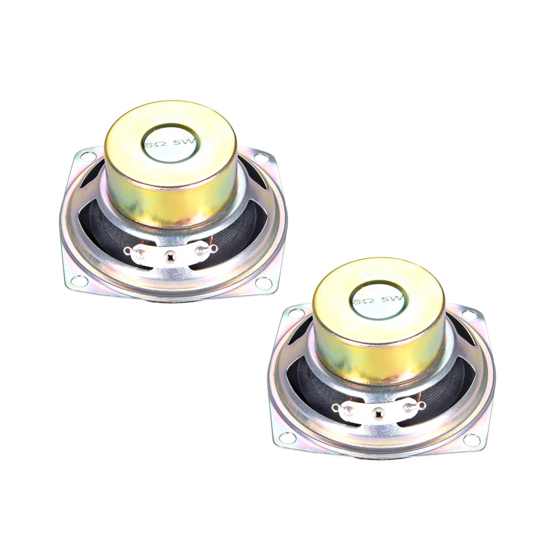 sourcing map 5W 66mm Square Shape 8 Ohm DIY Speaker Replacement Loudspeaker 2pcs