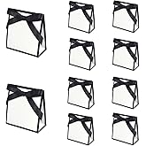 HAN SHENG 10 Pack 5.51x5.12 inch Gift Bags with Bowknots Ribbon - Wedding Bridal Shower Birthday Party Favors, Graduation Celebration Gift Bags, Party Decorations, White