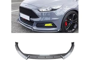 IDENUONA Car Front Bumper Spoiler Splitter Lip for Ford Focus ST MK3.5 2015-2018 2017 Glossy Black Carbon Fiber Look