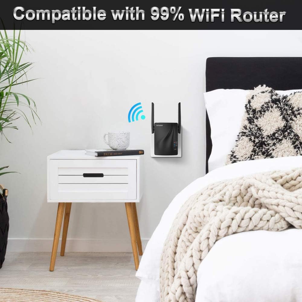 WiFi Range Extender - 750Mbps WiFi Repeater Wireless Signal Booster, 2.4 & 5GHz Dual Band WiFi Extender with Ethernet Port, 360 Degree Full Coverage WiFi Range Extender Repeater, Simple Setup: Computers & Accessories