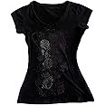 Y2k Fairy Grunge Clothes for Women Emo 2000s Skull Skeleton Print Tees Shirts Fairycore Vintage E-Girls Clothes