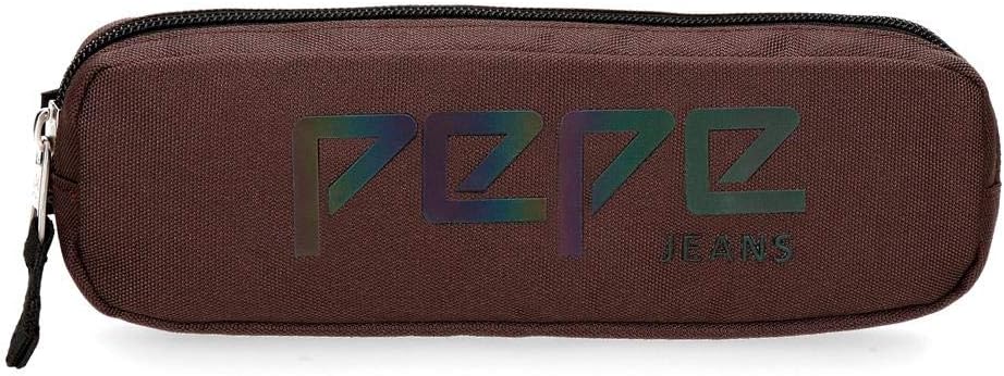 Pepe Jeans Osset Pencil Case Brown 22x7x3 cms Polyester, 22 Centimeters