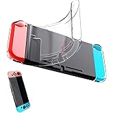 Bealuffe Clear Case for Switch Console and Joy-Cons, Transparent Protective TPU Cover Soft Flexible Shell
