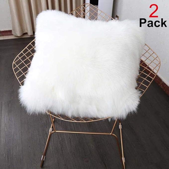 Faux Sheepskin Fur Throw Pillow Case