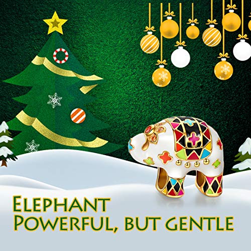 NINAQUEEN 925 Sterling Silver Animal Elephant Enamel Bead Charms for Pandöra Bracelets Valentines Day Anniversary Birthday Gift for Kids Women Wife Girlfriend Girls Niece Sisters Daughter - Thumbnail 4