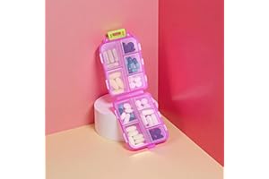 PP Plastic Pill Box, 2-Layer 10 Grid Semi Transparent Packaging Box, Portable Storage Box for Travel and Commuting