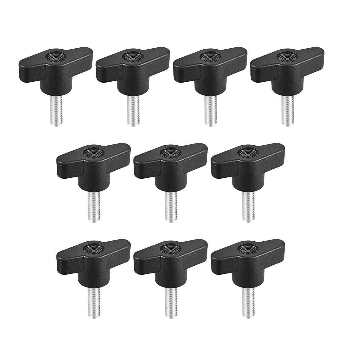 uxcell Clamping Handle Screw Knobs Handle M6 x 20mm Threaded T-Shape 10pcs