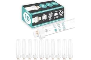 GoodBulb 26 Watt CFL Light Bulbs 4 Pin G24Q-3 Base 4100K Cool White 26W High Output 1800 Lumens Double Tube Compact Fluorescent Light Bulbs Plug-in 10 Pack