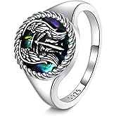 URONE St Michael Ring/Santa Muerte 925 Sterling Silver Archangel Michael Owl Grim Reaper Ring Catholic Jewelry for Men Women