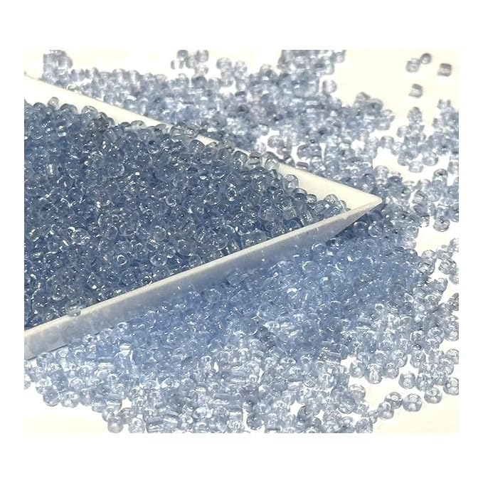 6500 Pieces Glass Seed Beads 2 mm Transparent Colour Set, 17 Colours, 11/0, Pony Beads, Clear Mini Beads, Seed Beads, Light Blue
