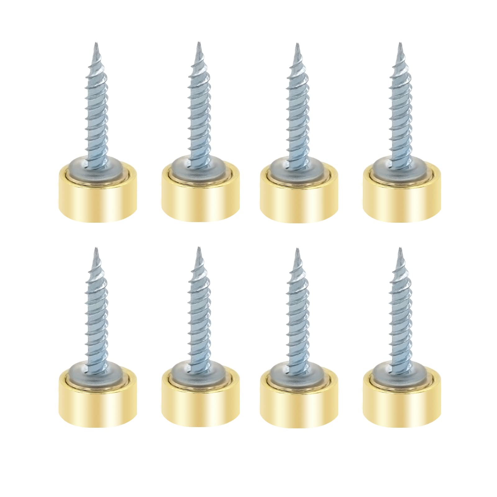 VictorsHome Mirror Screws Decorative Cover Cap Nails Fasteners, Polished Brass Gold, 12mm 8pcs