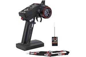 GLOBACT HOTRC CT-6A 6CH Radio Transmitter & F-06A Receiver with RC Transmitter Lanyard 6 Channel Color Screen Remote Control 2.4G for RC Crawler Drift Truck Car Boat Tank