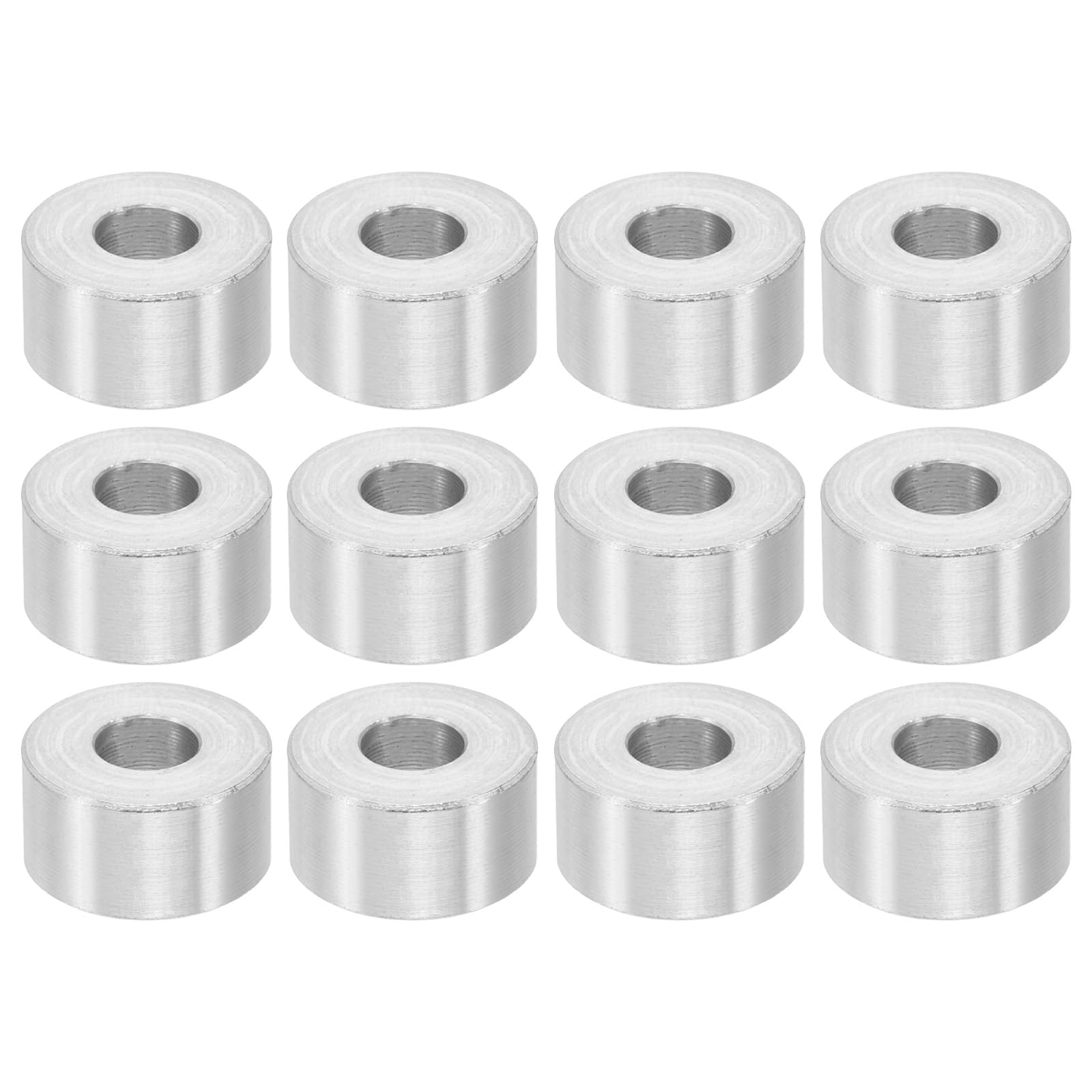 PATIKIL M6 Aluminum Spacers, 12 Pcs Metal Spacers Aluminum 6.2mm ID x 15mm OD x 8mm l Aluminum Spacer Screw Standoff Round for 1/4 or M6 Screw Bolts