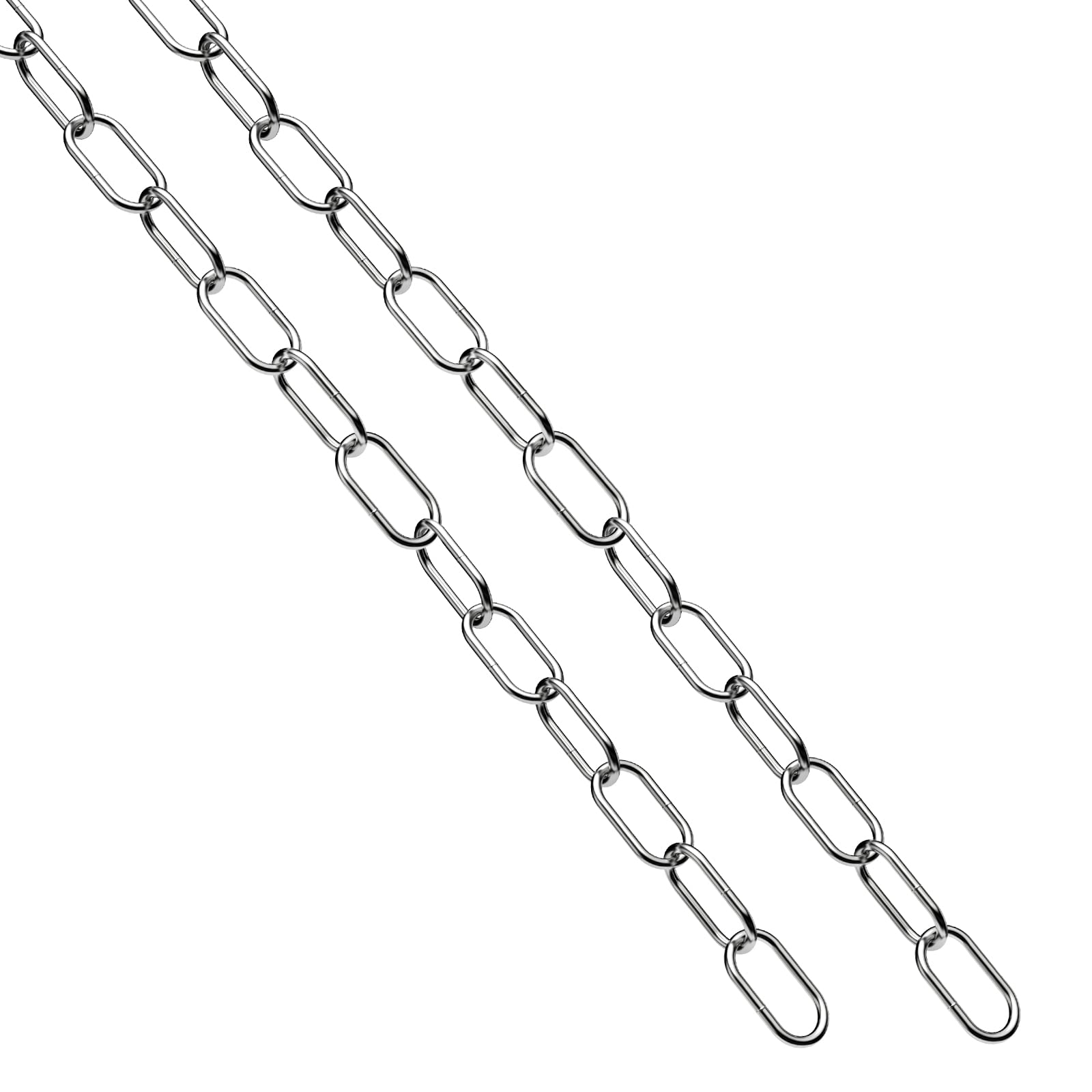 hannger DIY Chain 2 Packs, 3MM 2 Metre Cut Length in Metal Chain, Stainless Steel Chains Corrosion & Rust Resistant Heavy Duty Steel Chain for Anti-Theft/Lift Chains/Pet Dog/Decorative/Guardrail