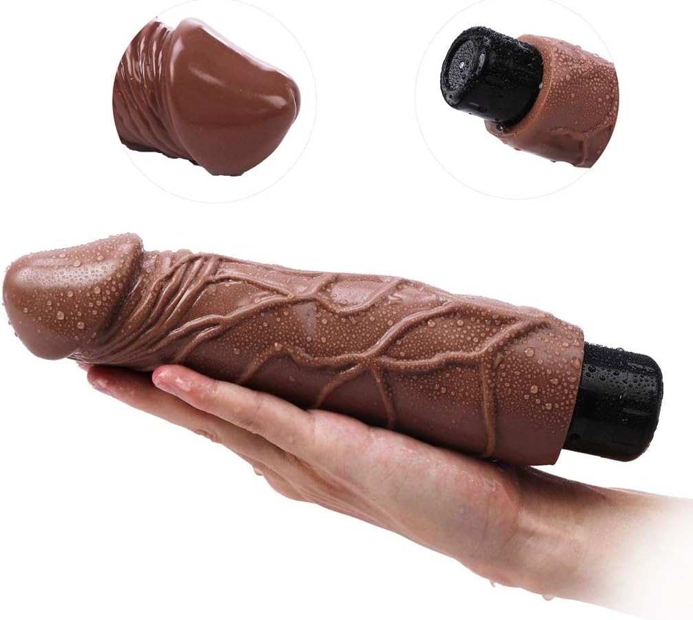 Sessowj Cordless Women Realistic Body Massage Multi-speeds Waterproof Brown Battery Powered 2 AA (Not Include)