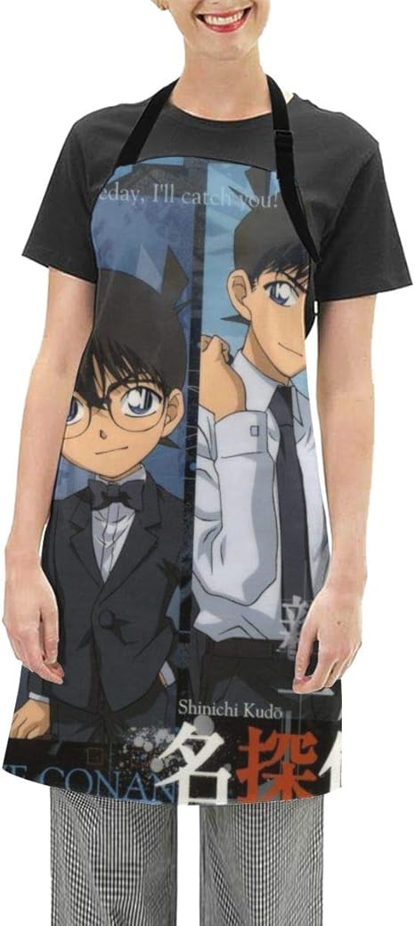 Amazon Co Jp 名探偵コナン ユニセックスエプロン 大人たち 男の子 女の子 通園 通学 幼稚園 保育園 防水エプロン ポケット付き 食事用 子供用 速乾 軽量 お絵描き用 Black One Size ホーム キッチン