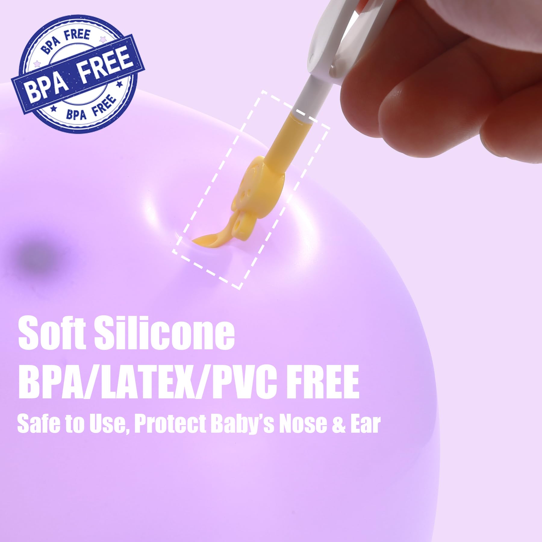 Baby Nose & Ear Wax Cleaner, Newborn Essentials, Soft Baby Nasal Booger Picker Tool for Infants Sticky & Dried Boogie, Baby Booger Remover (2-Pack, Yellow)