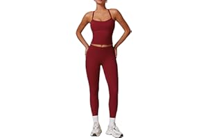 ABOCIW Workout Sets for Women 2 Piece Padded Sports Bra Tank Top High Waist Leggings Sets Gym Yoga Work Out Clothes