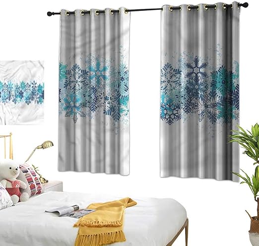 Amazon Com Lightly Lace Curtains Snowflake Festive Illustration