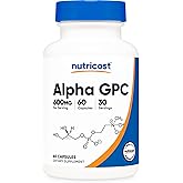 Nutricost Alpha GPC 600mg, 60 Vegetarian Capsules - Non-GMO and Gluten Free, 300mg Per Capsule
