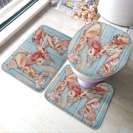 Juego de alfombras de baño, alfombrilla de baño, cubierta para tapa de