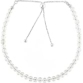 CRYSTALINES Natural Clear Quartz Crystal Beads Bolo Bracelet, Handmade Gemstone Jewelry, Silver Adjustable Clasp, Chakra & Healing Stones, Bohomian Gift for Women (Size-10inch)