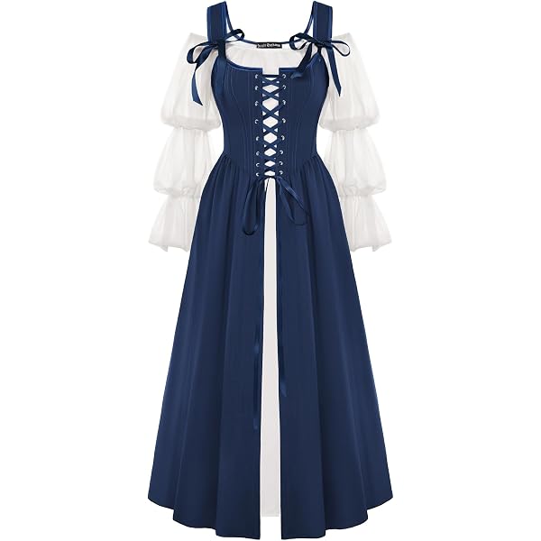 Amazon.com: Scarlet Darkness Women Renaissance Dress Peasant Medieval Dress  Bell Sleeve Maxi Fairy Dress Black 10 : Clothing, Shoes & Jewelry