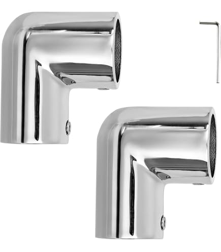 Lot De 2 Raccords Rampe Bateau 2,5 Cm Acier Inox 316 Qualité Marine - 60 Degrés Avec Vis Autotaraudeuses
