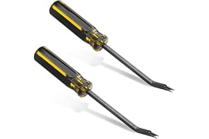 BITEYUED 2 Pack Heavy Duty Staple Remover with Double Pronged Head, Tack Puller Industrial Staple Remover Upholstery Tool for Furniture Floor Carpet Carton