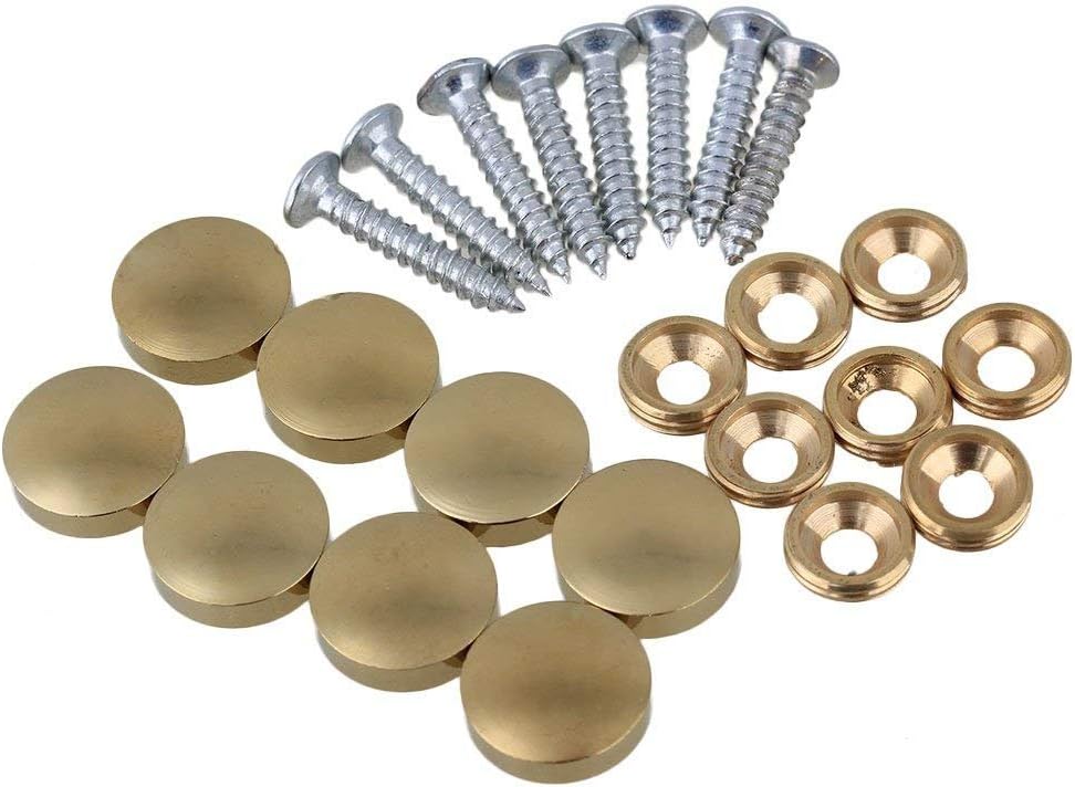 8 Pcs 14mm Dia Brass Mirror Screws with Decorative Cap Cover Nails,Golden Finish Amazon.co.uk