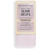 Revolution Beauty London, Bright Light Glow Highlighter Drops, Liquid Highlighter for Face, Infused with Hyaluronic Acid, Vegan & Cruelty-Free, Star Dew, 0.77 fl oz