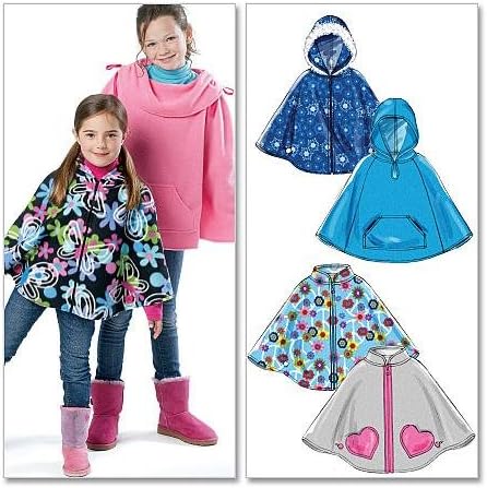 Amazon Com Mccall Patterns M6431 Children S Girls Ponchos Size Cx Xsm Sml Arts Crafts Sewing