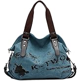 Women Handbag Casual Vintage Hobo Canvas Daily Purse Shoulder Tote Shopper Bag