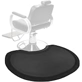 Amcomfy Anti Fatigue Semi Circle Salon Mat for Hair Stylist Anti-Slip Antique Series Salon &amp; Barber Shop Chair Floor Mat (2.5' x 3.5' x 1/2'', Black)
