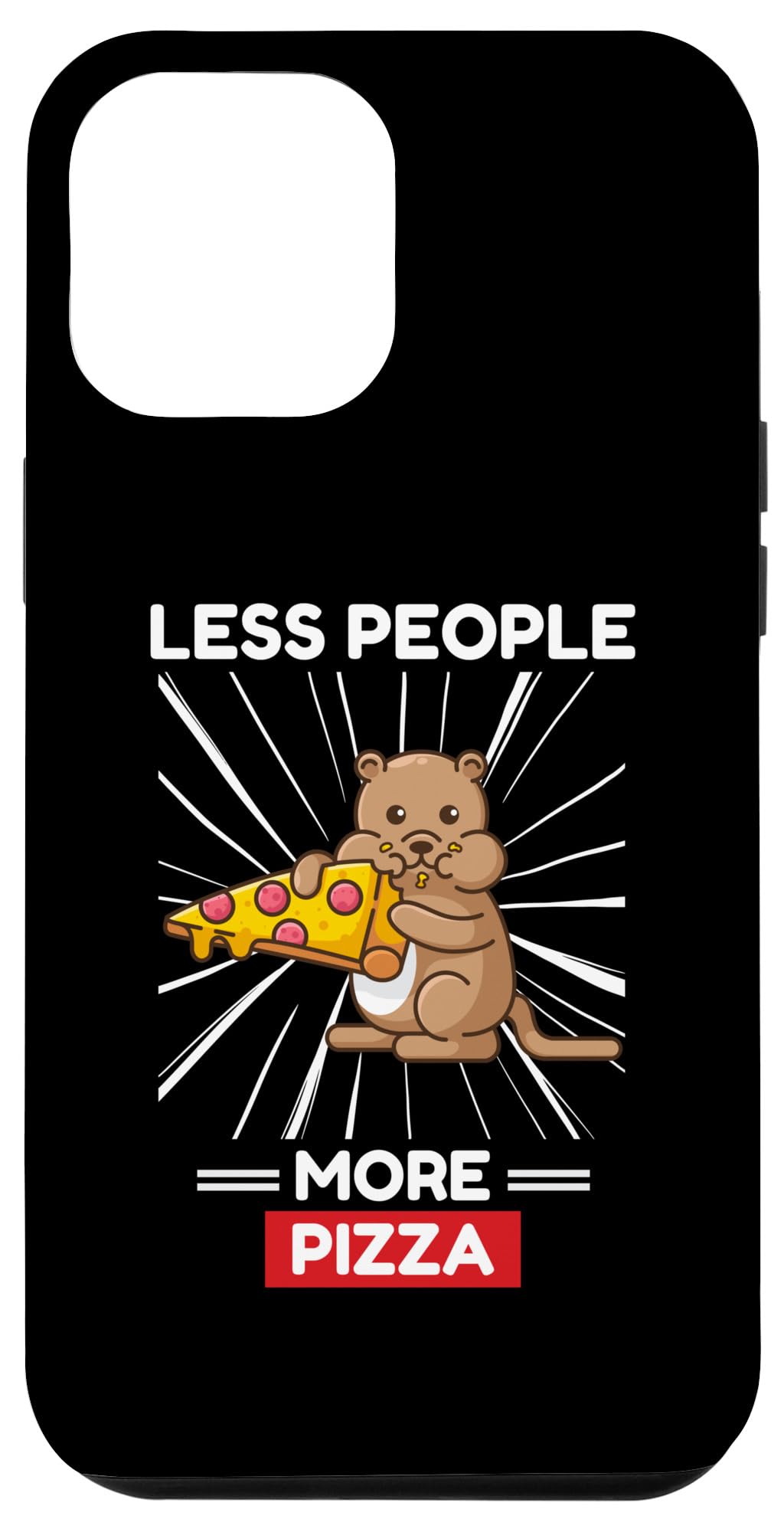 iPhone 15 Pro Max Cute Kawaii Quokka Less People More Pizza Kawaii Aesthetic Case