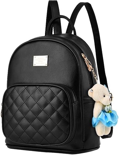 Amazon Co Jp リュック レディース ミニリュック かわいい 女の子 Puレザー リュックサック ショルダーバッグ ハンドバッグ 3way 子供 リュック キッズ 熊チャーム付き シューズ バッグ