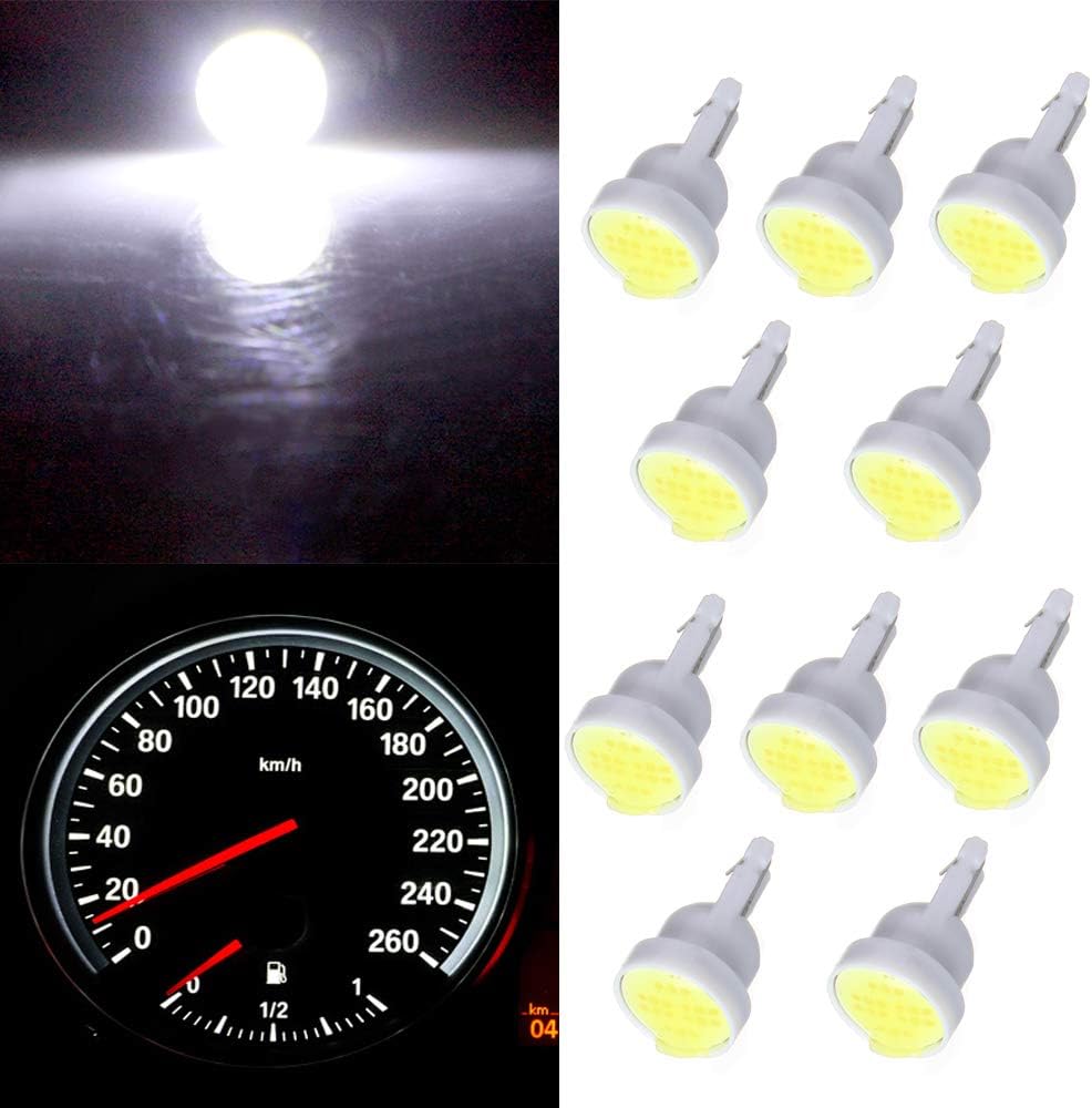 ECCPP T10 Light Bulbs 194 168 Dash Light Bulbs Instrument Panel Gauge Cluster Light,10Pcs White
