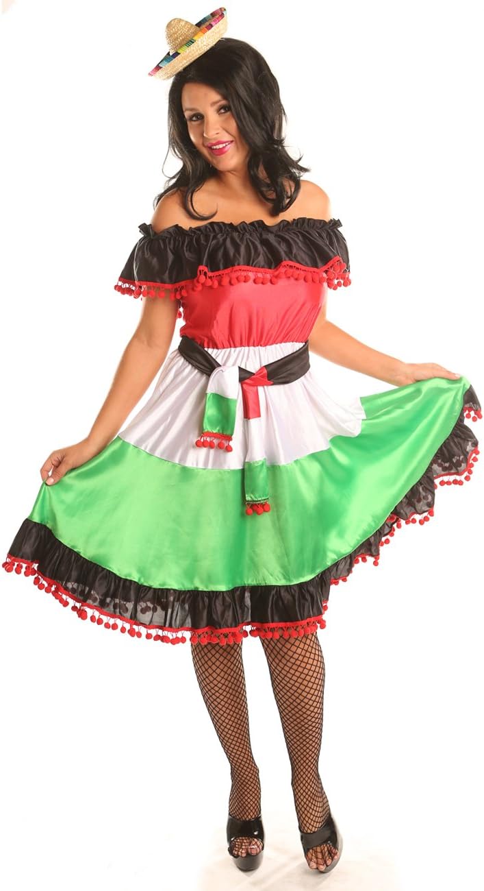 Disiao Sassy Mexican Style Costume Dress for Women Fancy Ball Halloween Christmas Party
