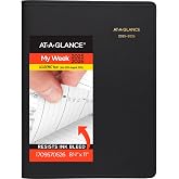 AT-A-GLANCE Planner 2025-2026 Academic, Weekly, Quarter-Hourly Appointment Book, 8-1/4" x 11", Large, Flexible Cover, Black (7095705)