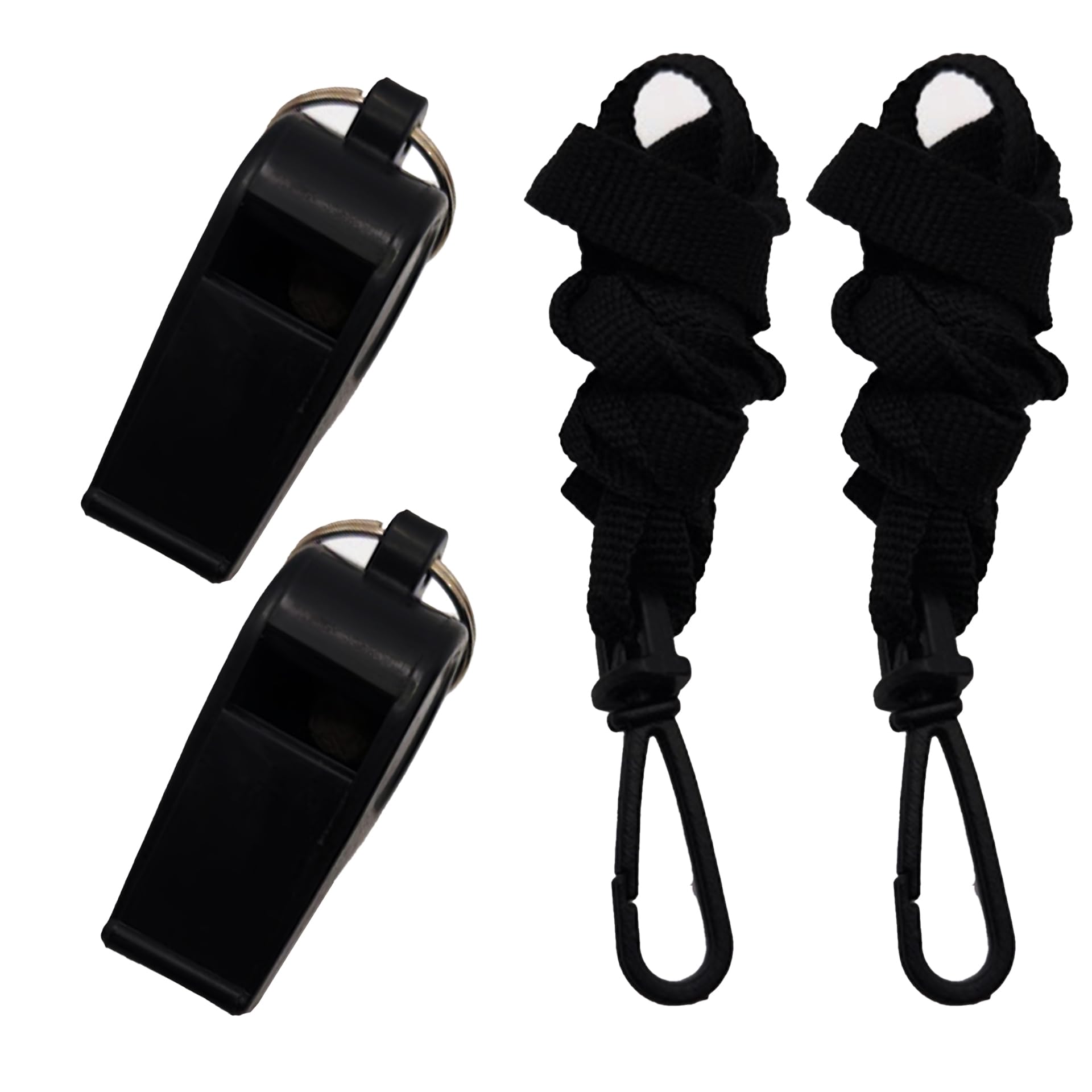 Optimum Plastic Sports Whistles with Lanyard - Coaches and Referees, Loud & Crisp Sound -2 Pack